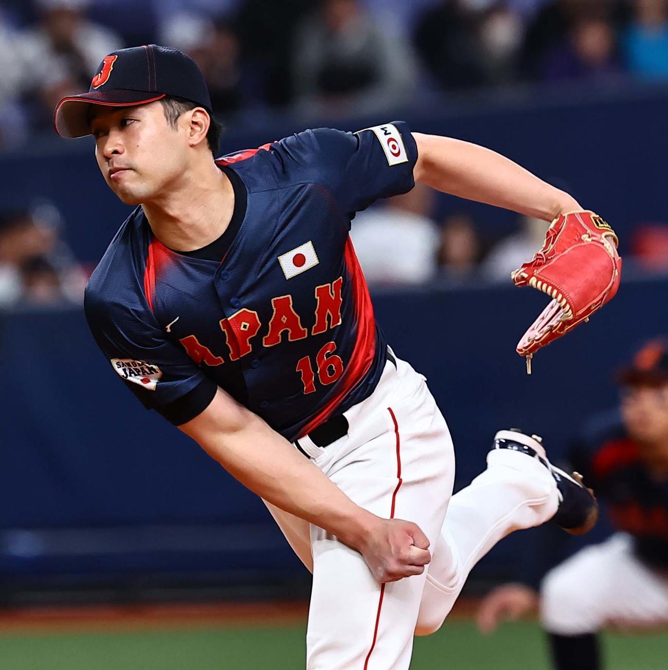 日本対オランダ　日本先発の種市（撮影・上田博志）