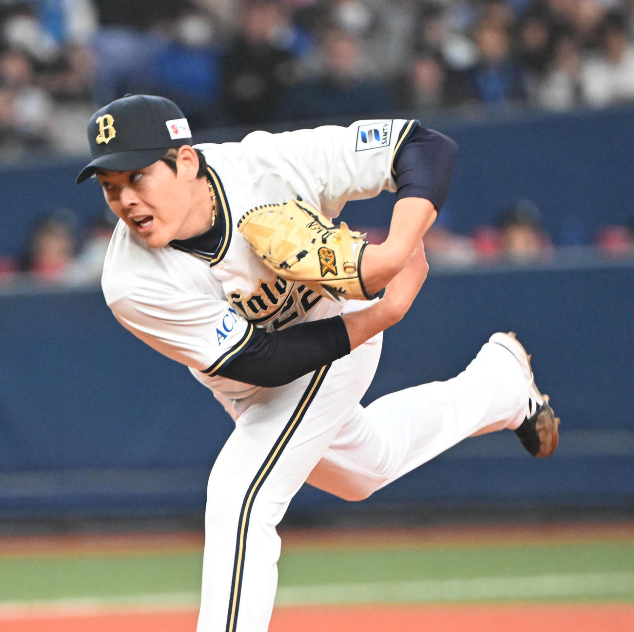 オリックス対DeNA　先発するオリックス九里（撮影・和賀正仁）