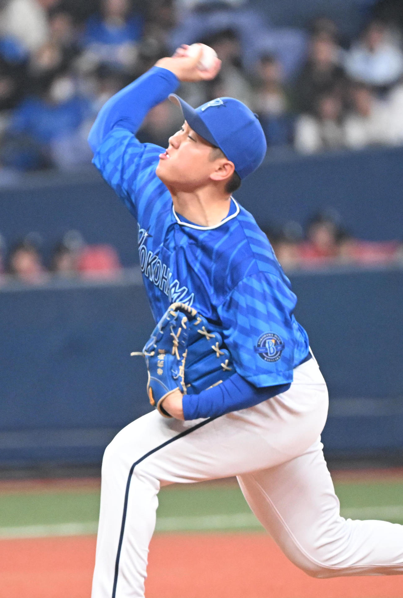 オリックス対DeNA 9回に登板するDeNA若松（撮影・和賀正仁）