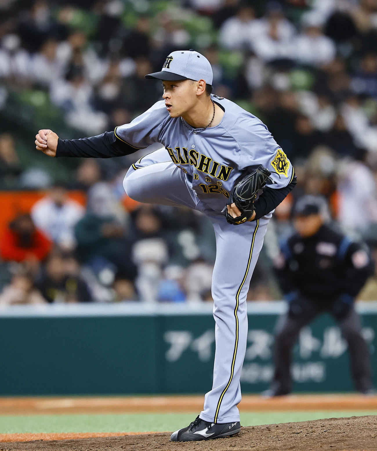 西武対阪神　6回、3番手で登板した阪神早川（撮影・藤尾明華）