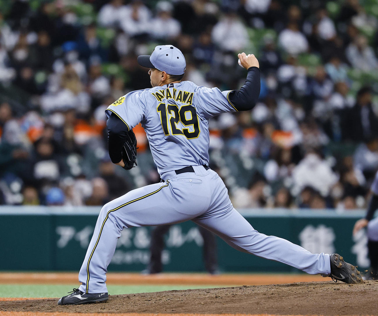 西武対阪神　6回、3番手で登板した阪神早川（撮影・藤尾明華）
