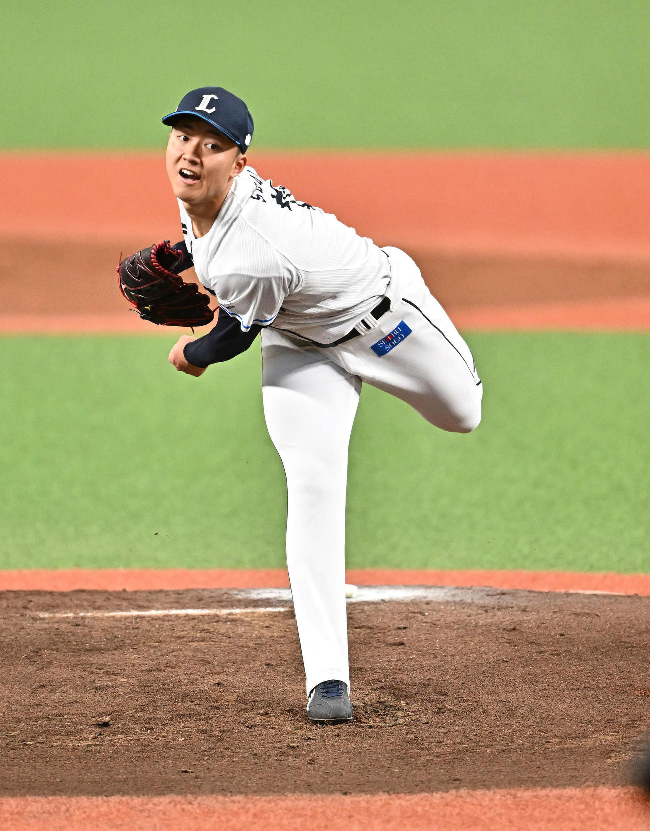 西武対阪神　西武先発の菅井（撮影・滝沢徹郎）