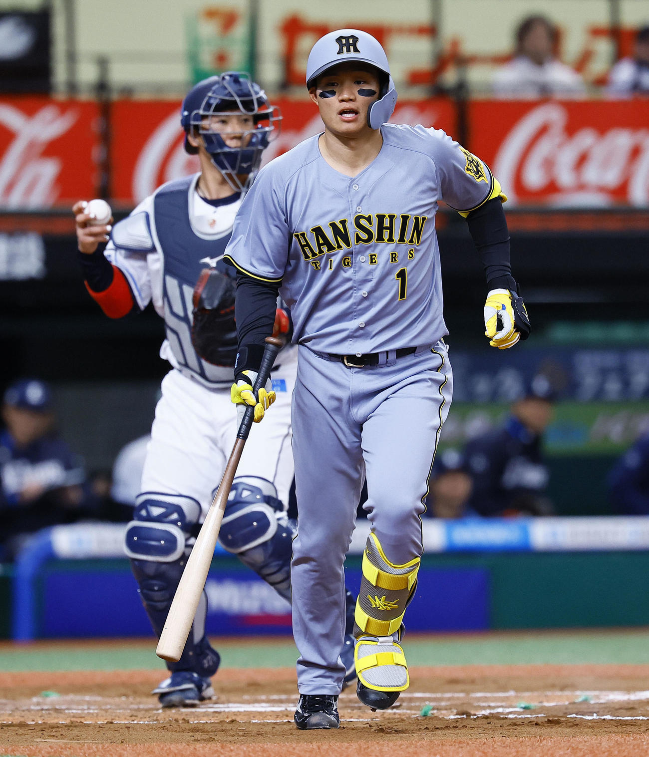西武対阪神　7回表阪神2死、三振に倒れる森下（撮影・藤尾明華）