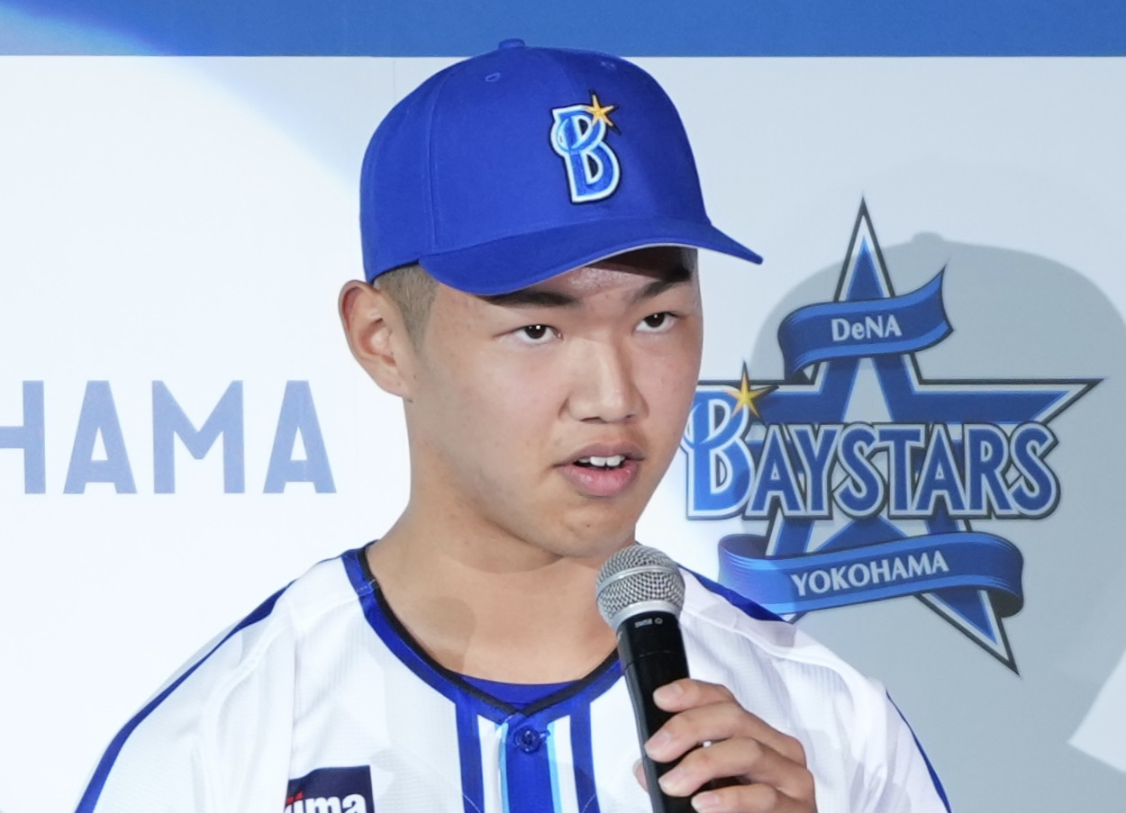 DeNA育成1位小針大輝（2024年12月7日撮影）