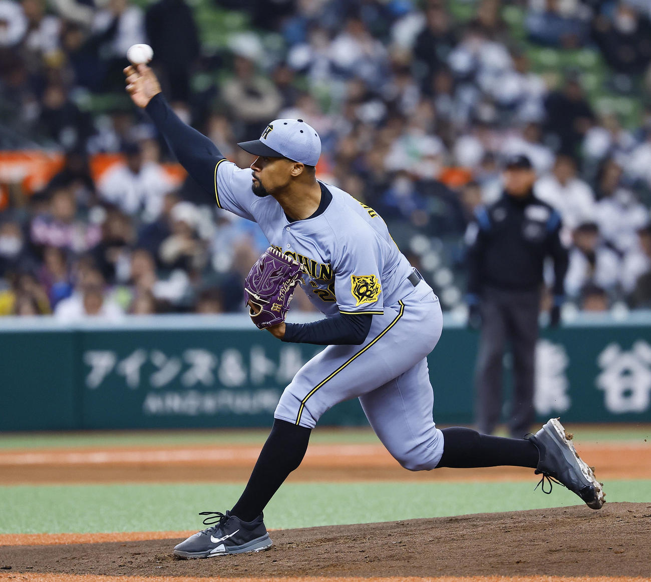 西武対阪神　阪神先発のデュプランティエ（撮影・藤尾明華）