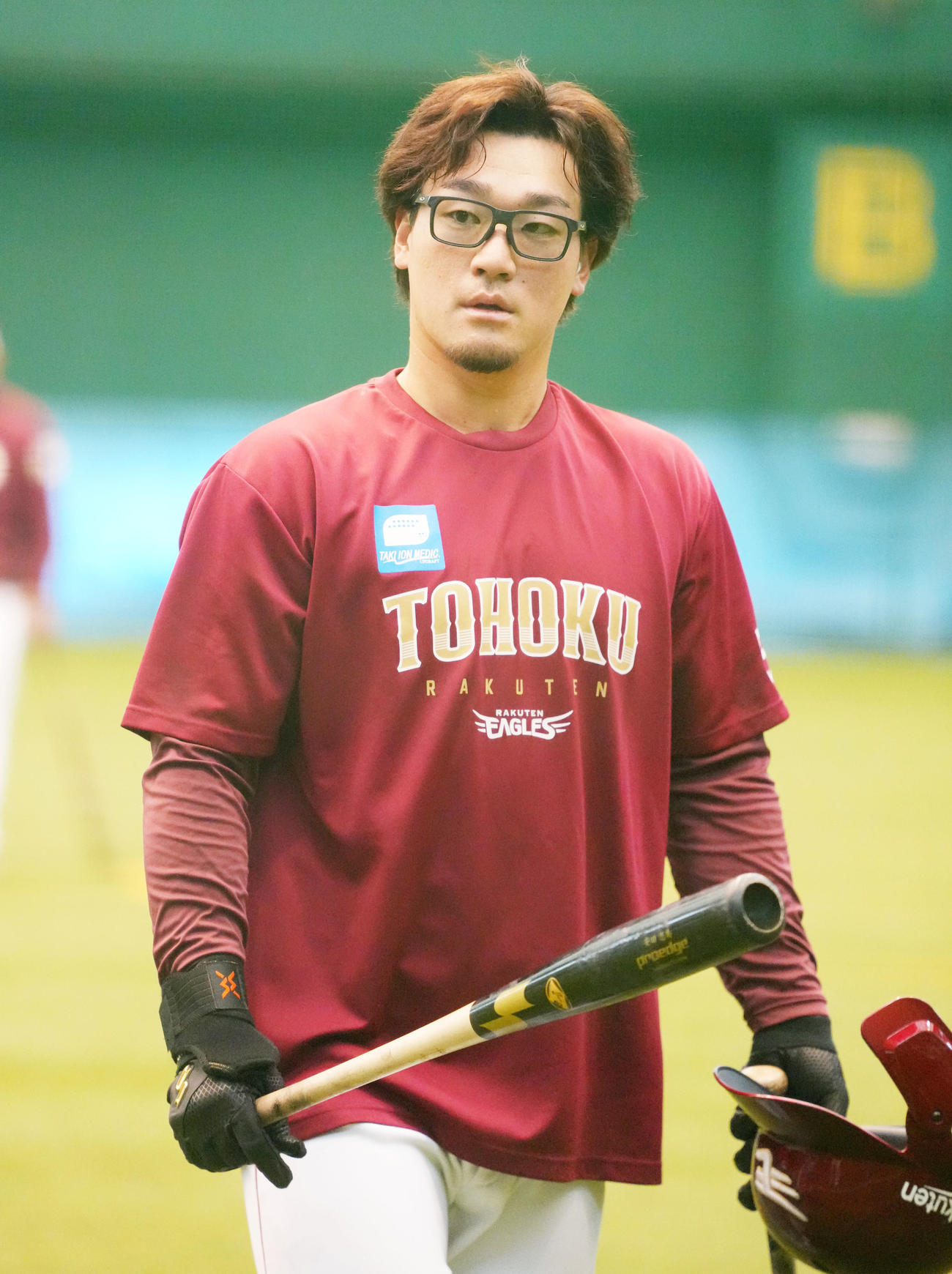楽天対ヤクルト　1軍に合流した楽天安田（撮影・横山健太）