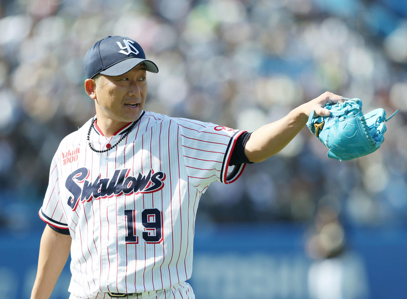 ヤクルト対オリックス　3回表を抑える石川（撮影・河田真司）