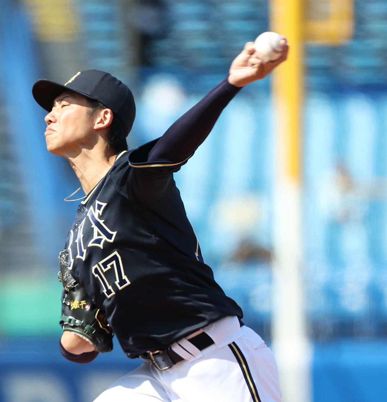 ヤクルト対オリックス　先発登板するオリックス曽谷（撮影・河田真司）
