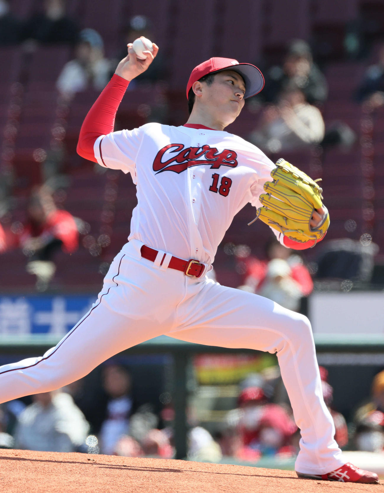 広島対ロッテ　広島先発の森下（撮影・加藤孝規）