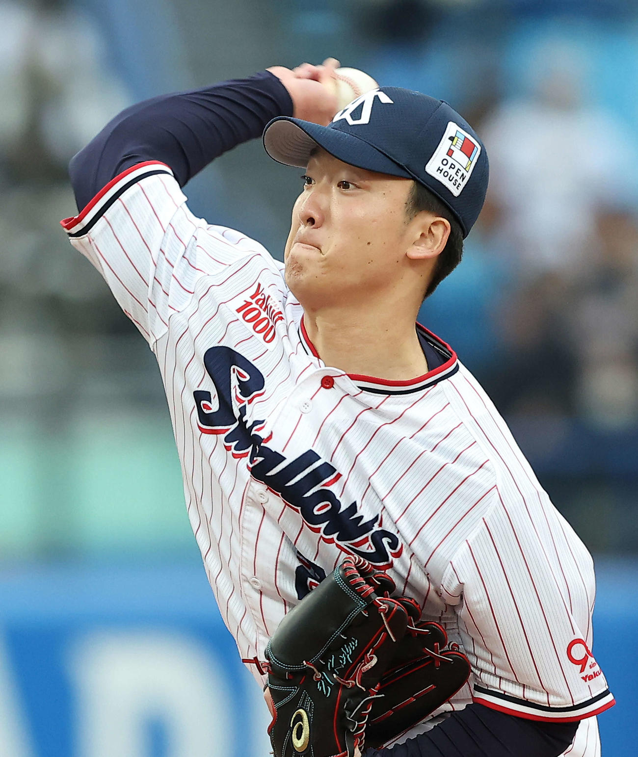 ヤクルト対オリックス　4回表、力投する吉村（撮影・河田真司）