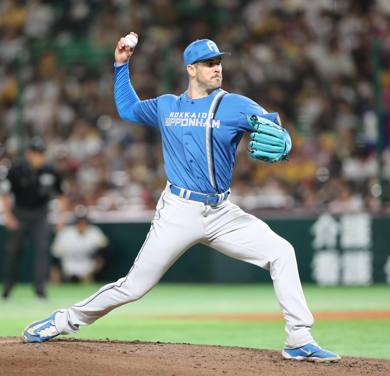 ソフトバンク対日本ハム　先発・バーヘイゲン（撮影・梅根麻紀