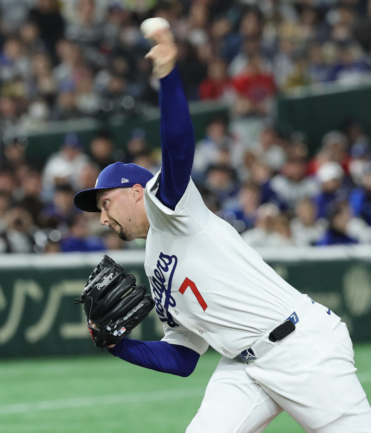 阪神対ドジャース　ドジャース先発のブレーク・スネル（撮影・野上伸悟）