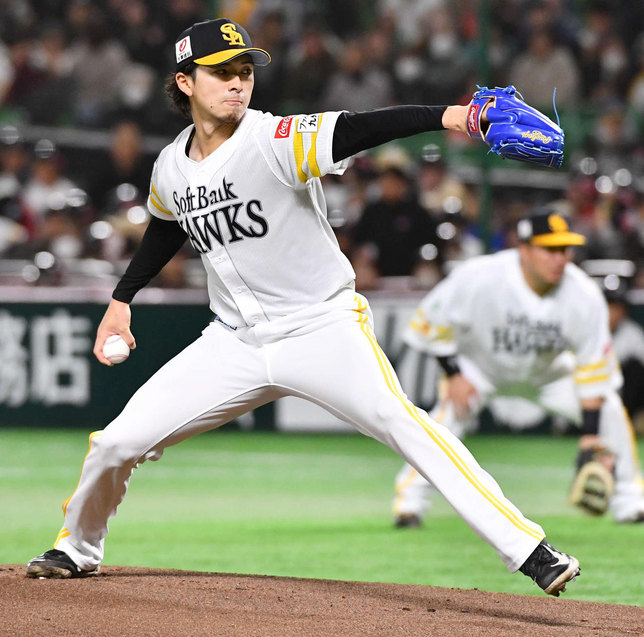 ソフトバンク対日本ハム　ソフトバンク先発の上沢（撮影・岩下翔太）