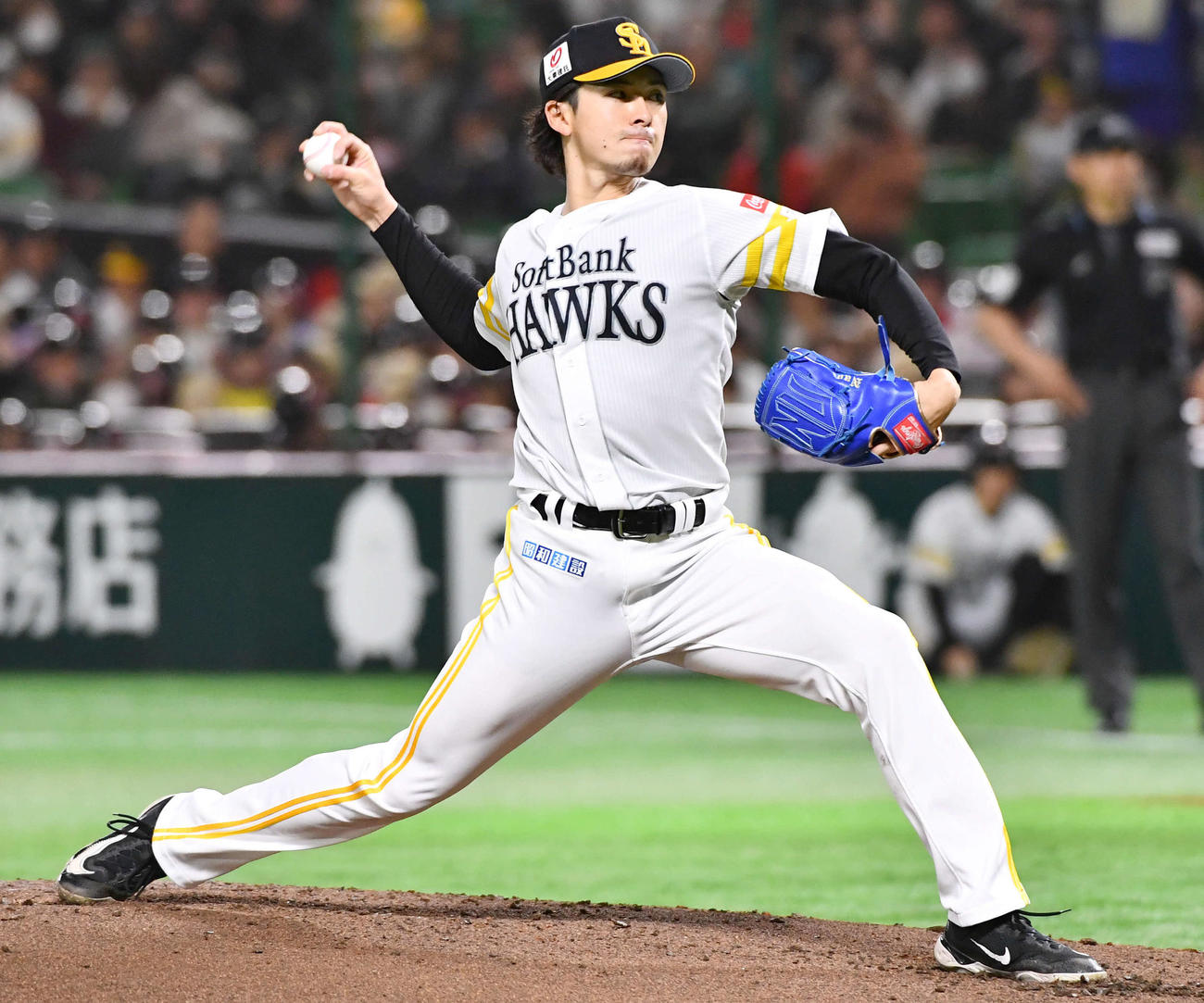 ソフトバンク対日本ハム　ソフトバンク先発の上沢（撮影・岩下翔太）