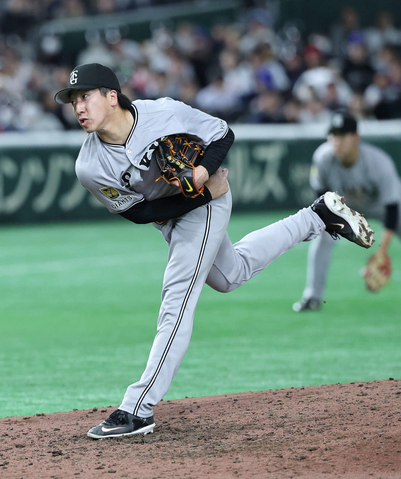 巨人対カブス　力投する巨人3番手の大勢（撮影・鈴木正人）　