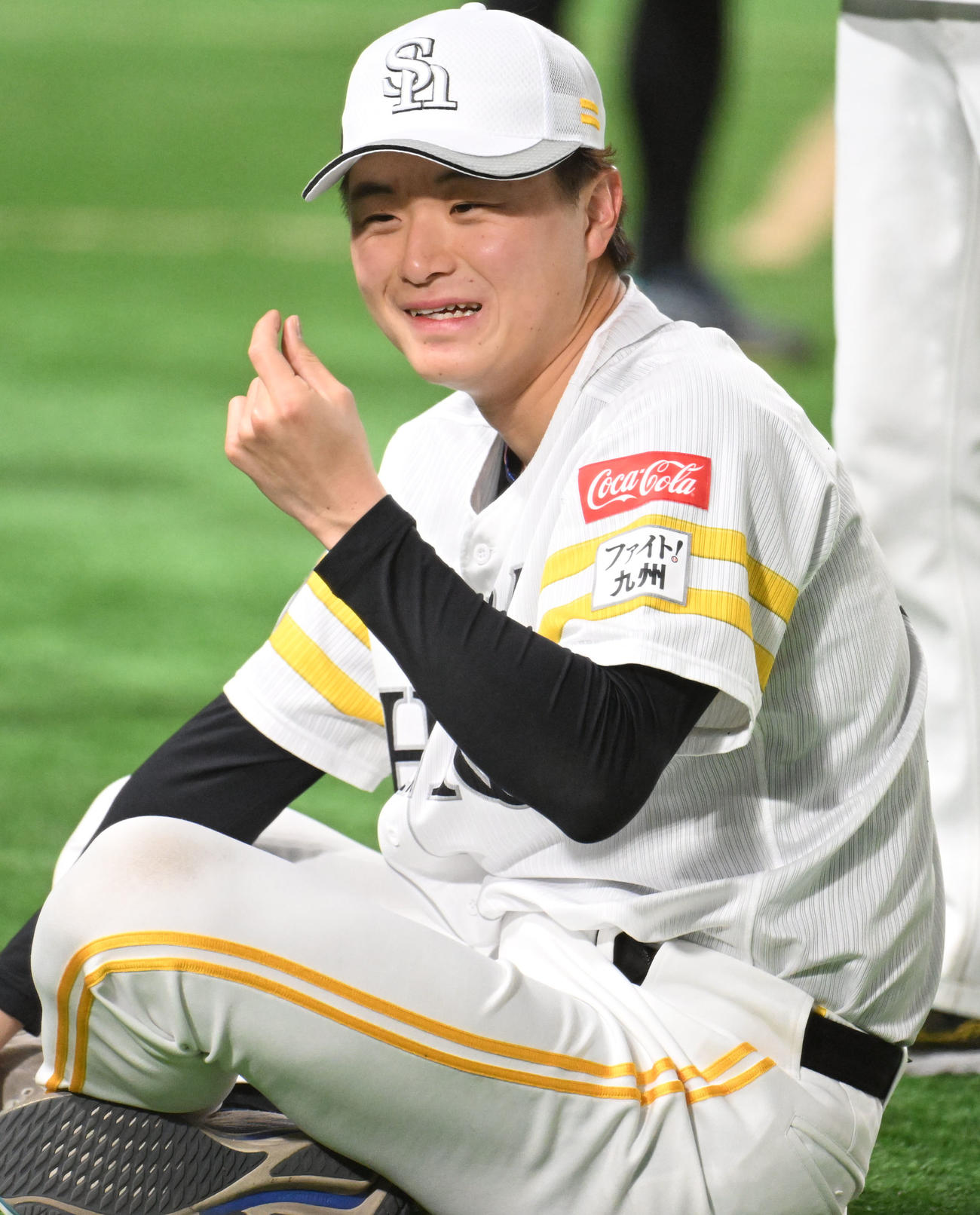 笑顔を見せる前田純（撮影・林敢治）