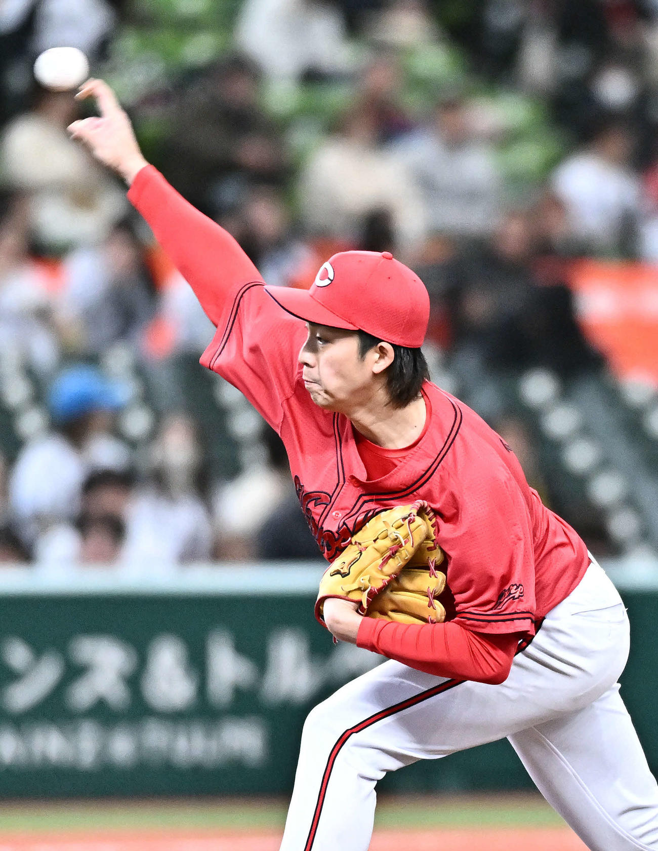 西武対広島　広島先発の常広（撮影・滝沢徹郎）