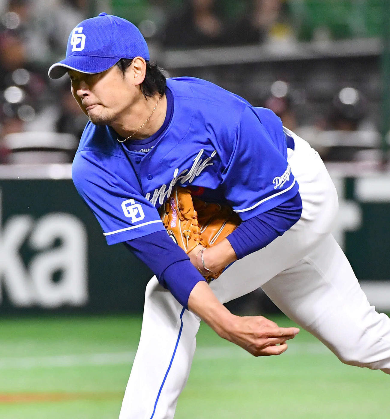ソフトバンク対中日　中日先発の涌井（撮影・岩下翔太）