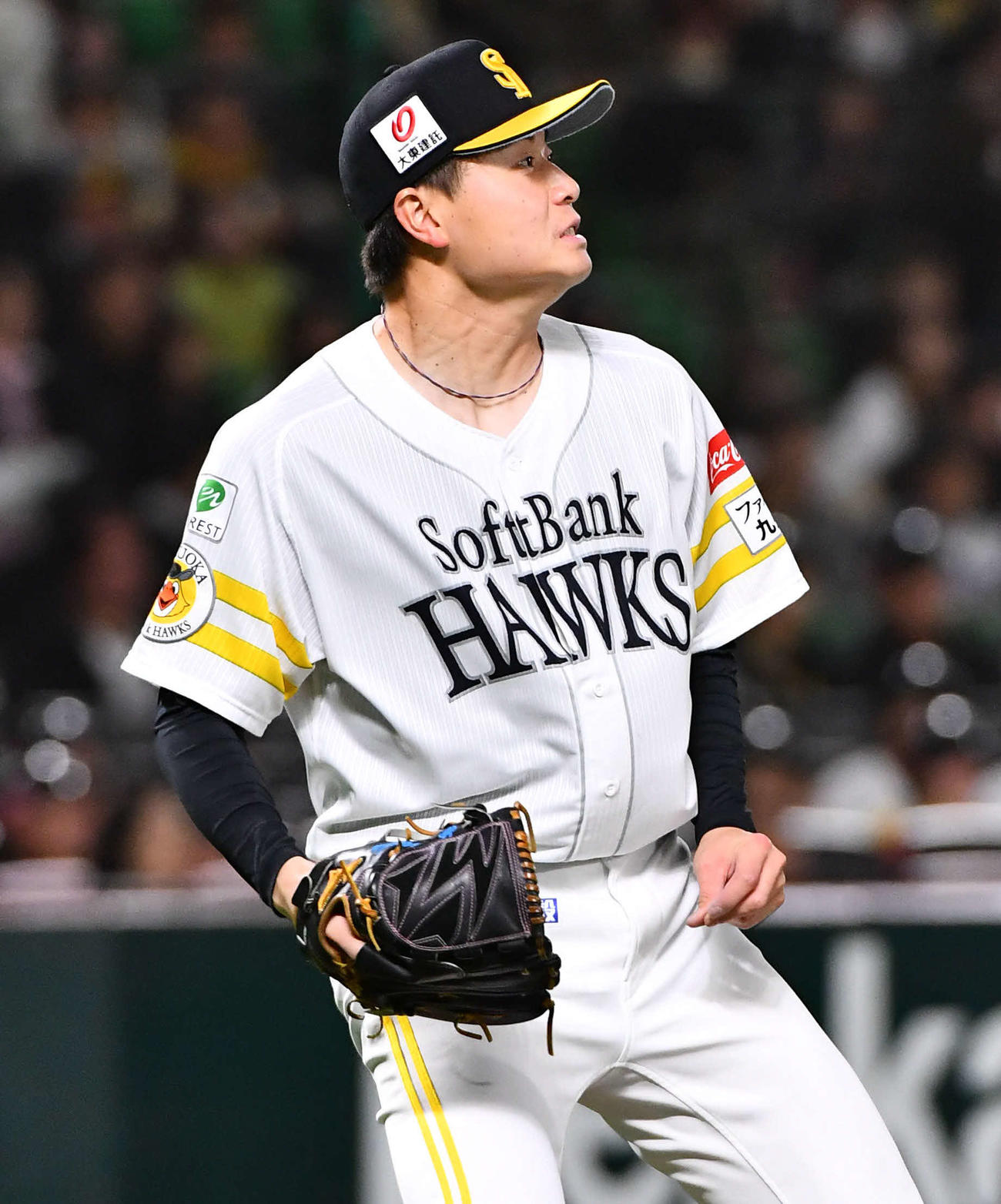 ソフトバンク対中日　2回表中日2死二塁、木下に先制の右前適時打を打たれた前田純（撮影・岩下翔太）