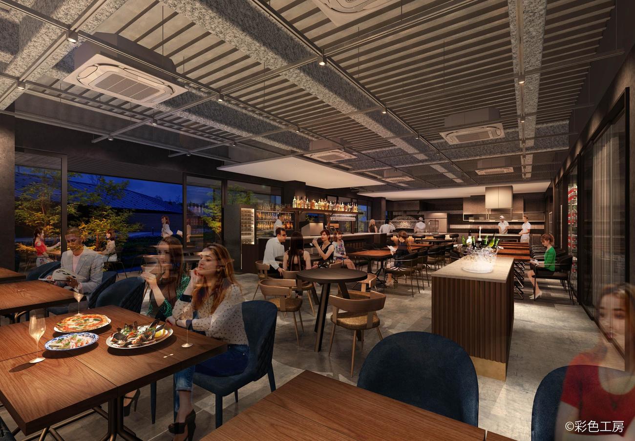 Fビレッジに6月中旬ごろに誕生する新たな飲食商業施設「SUNNY TERRACE（サ
ニーテラス）」にオープンする「アンティーカピッツェリアダミケーレ北海道」