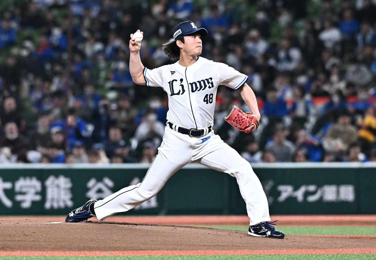 西武対DeNA　西武先発の今井（撮影・滝沢徹郎）