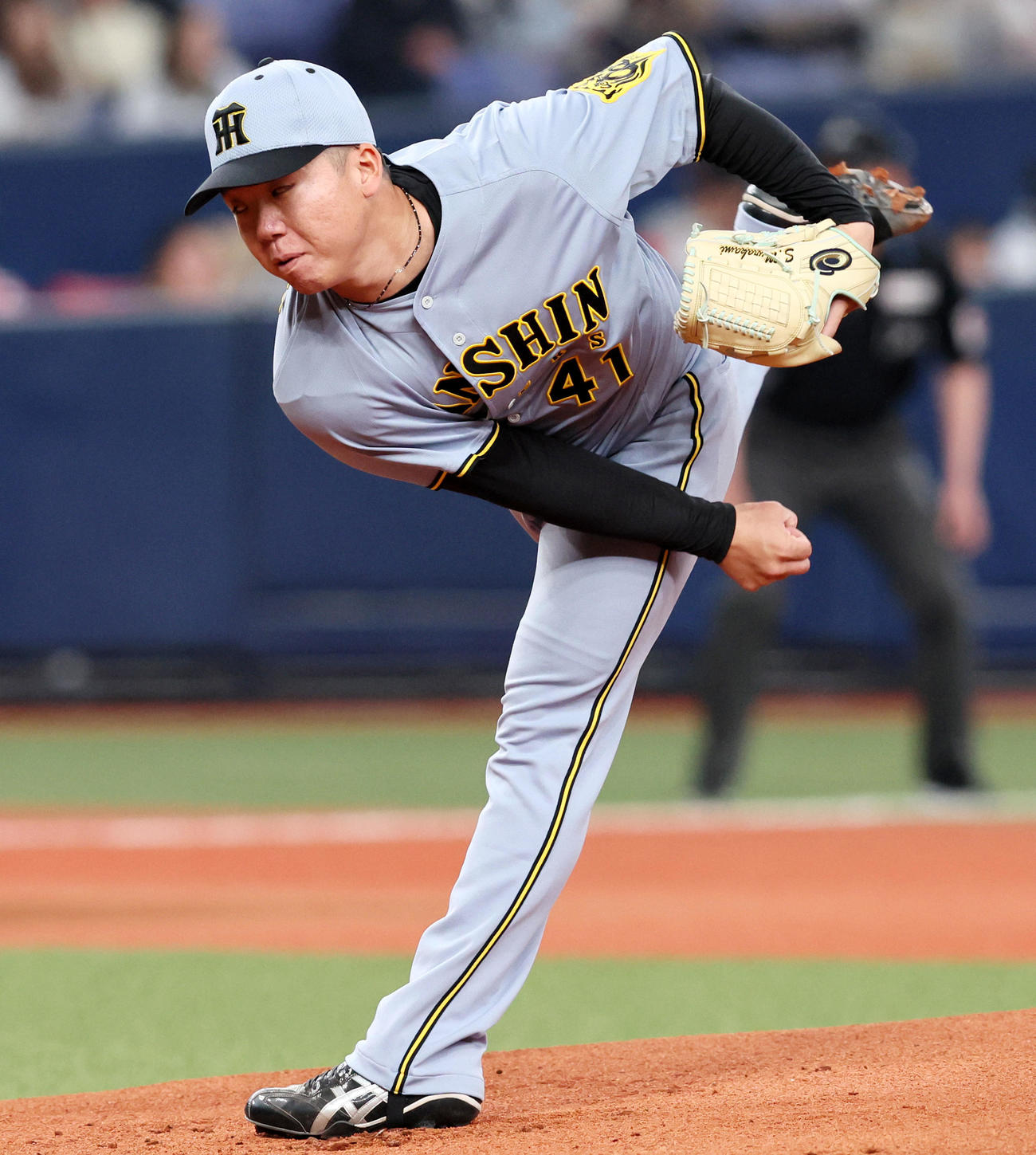 オリックス対阪神　オリックス戦に先発する村上（撮影・加藤哉）