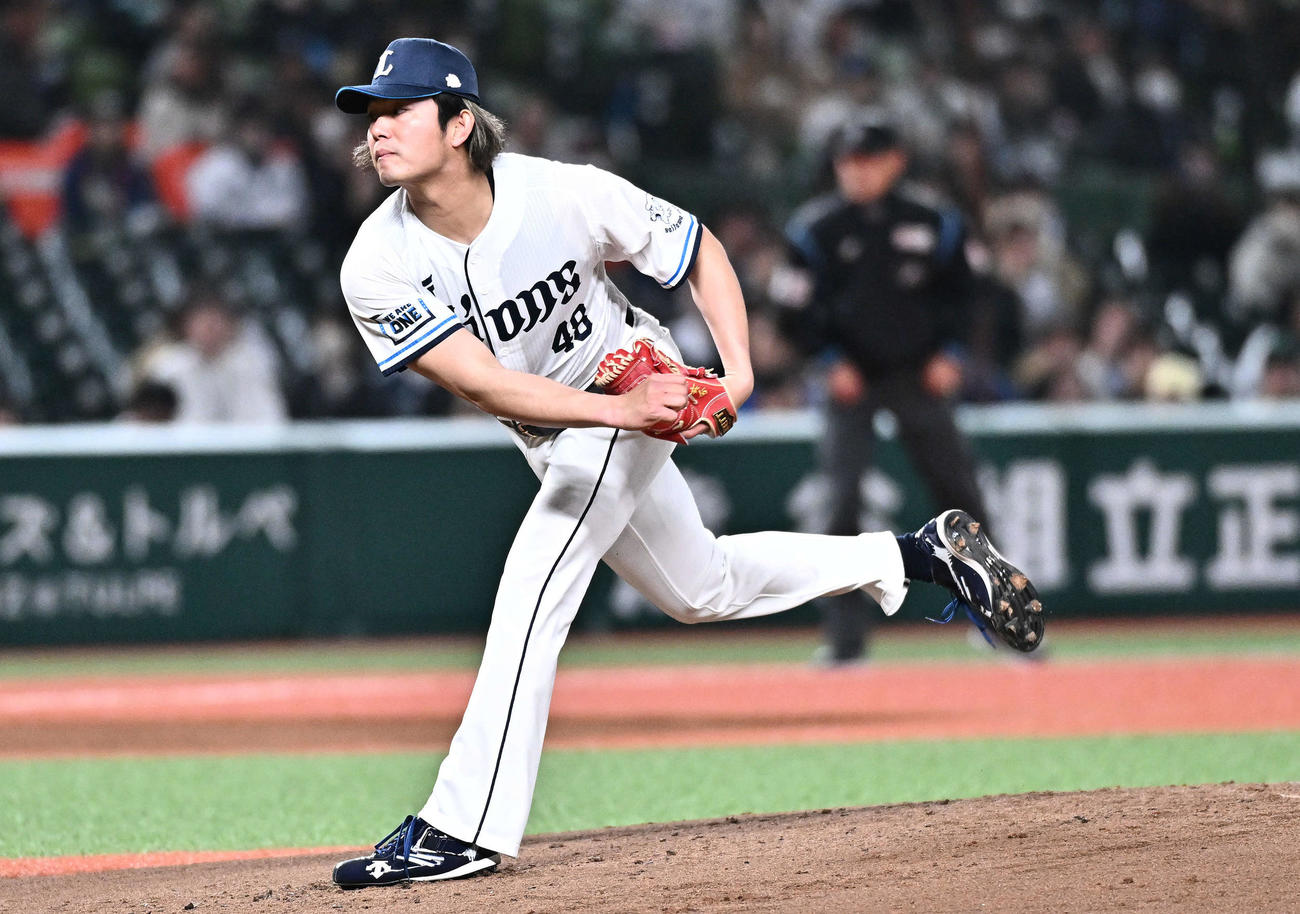 西武対DeNA　西武先発の今井（撮影・滝沢徹郎）