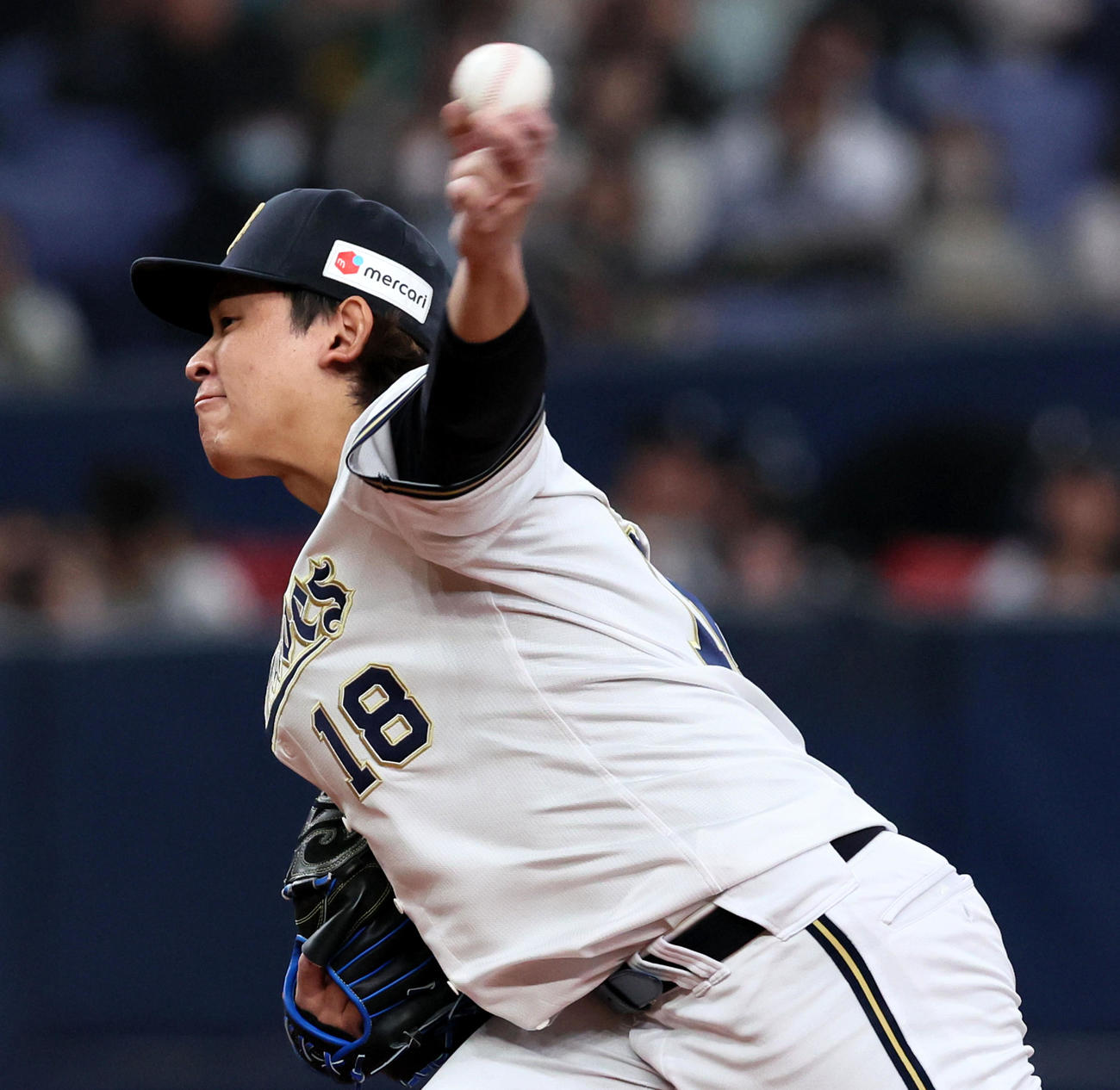 オリックス対阪神　阪神戦に先発する宮城（撮影・加藤哉）