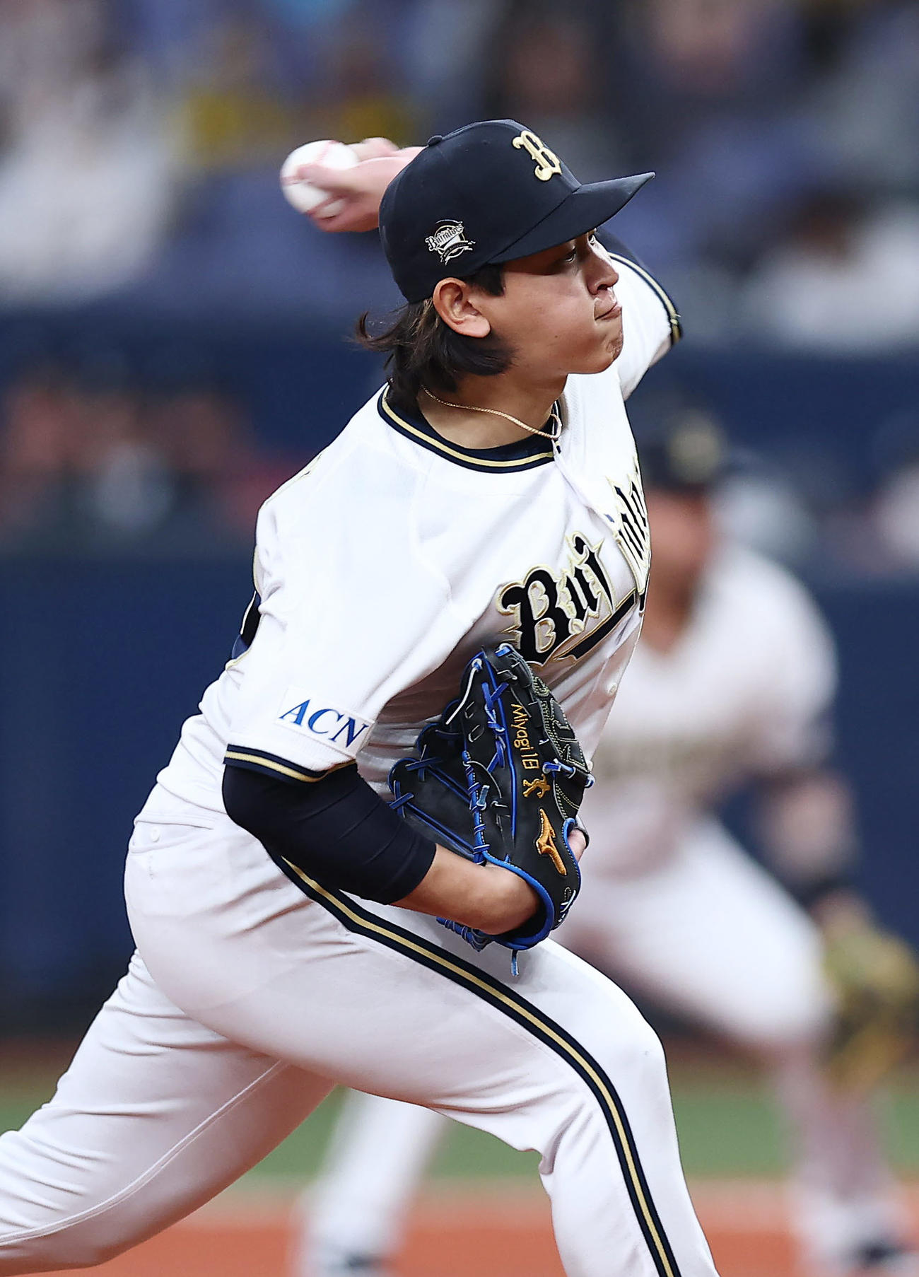 オリックス対阪神　力投するオリックス先発の宮城（撮影・前田充）