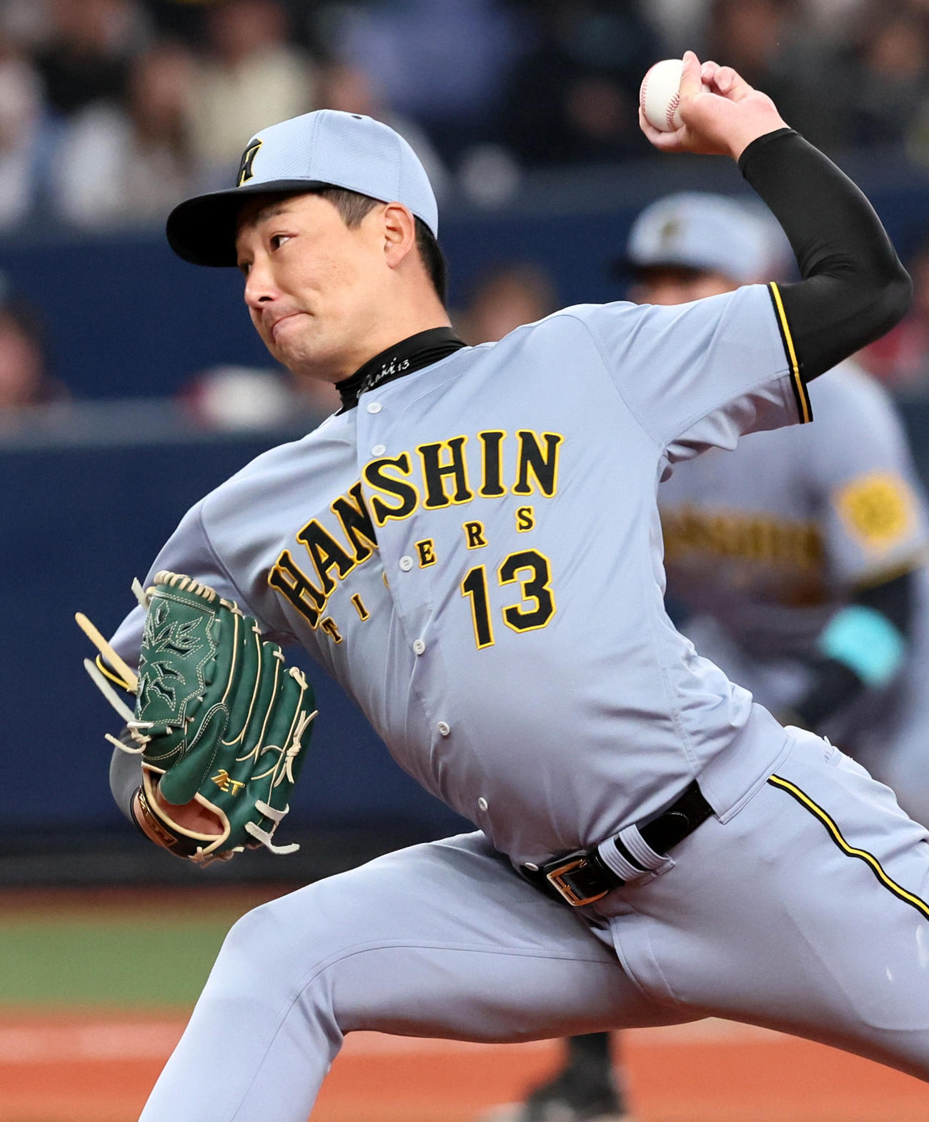 オリックス対阪神　8回裏に登板する岩崎（撮影・加藤哉）