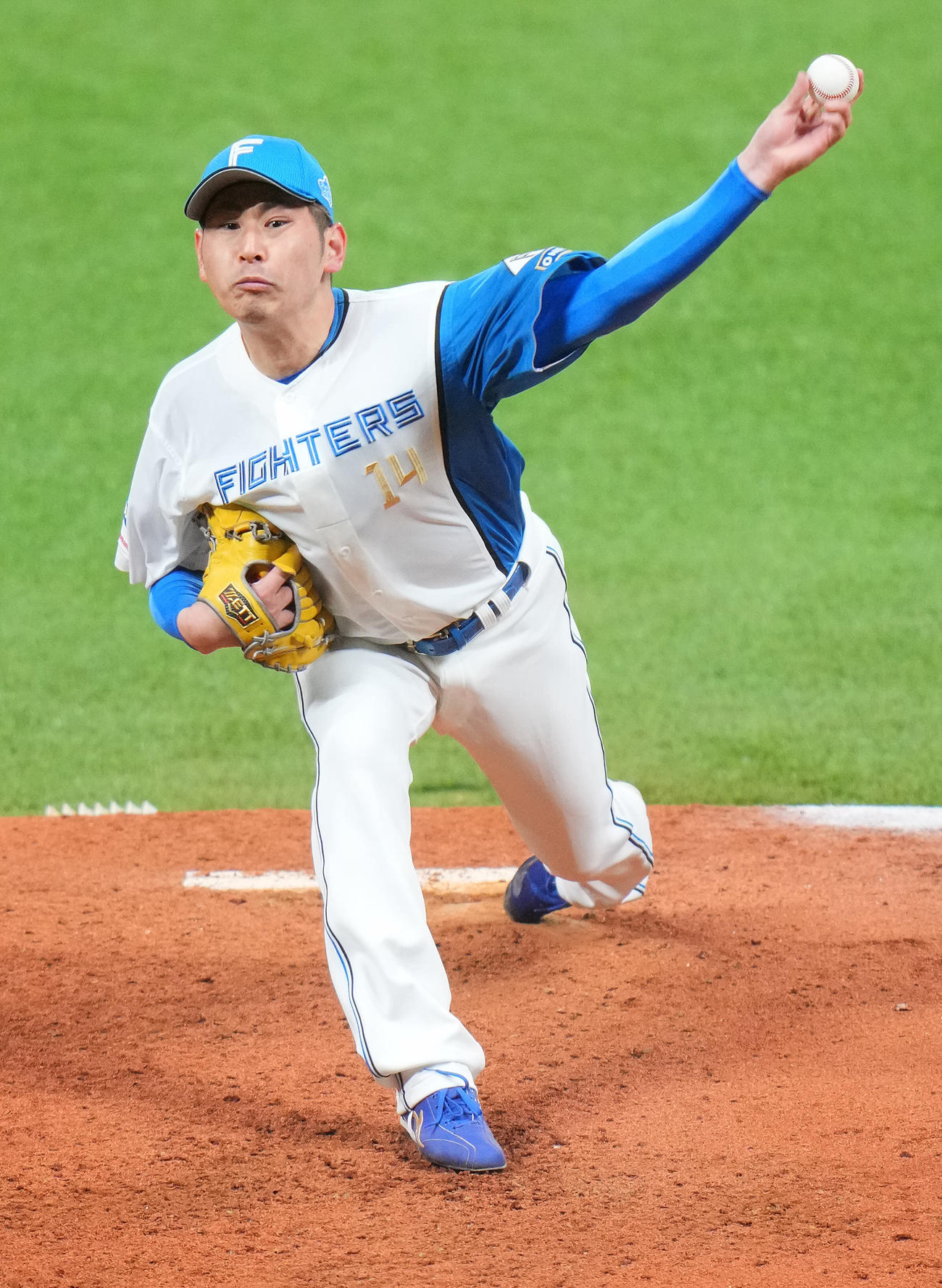 日本ハム対ヤクルト　力投する日本ハム先発の加藤貴（撮影・垰建太）