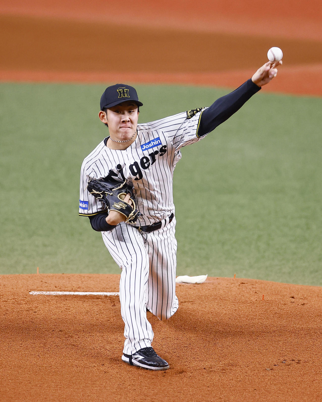 オリックス対阪神　阪神先発の富田（撮影・藤尾明華）