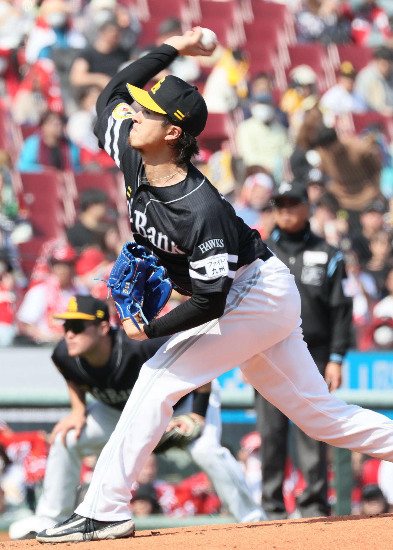 広島対ソフトバンク　ソフトバンク先発の上沢（撮影・加藤孝規）