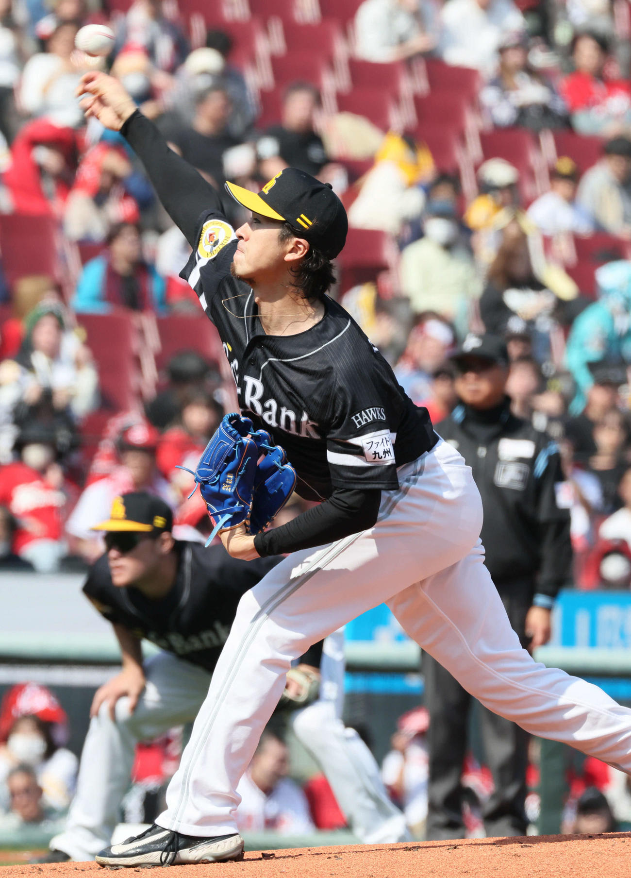 広島対ソフトバンク　ソフトバンク先発の上沢（撮影・加藤孝規）