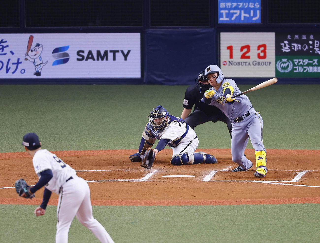 オリックス対阪神　6回表阪神2死、森下は三振に倒れる（撮影・藤尾明華）