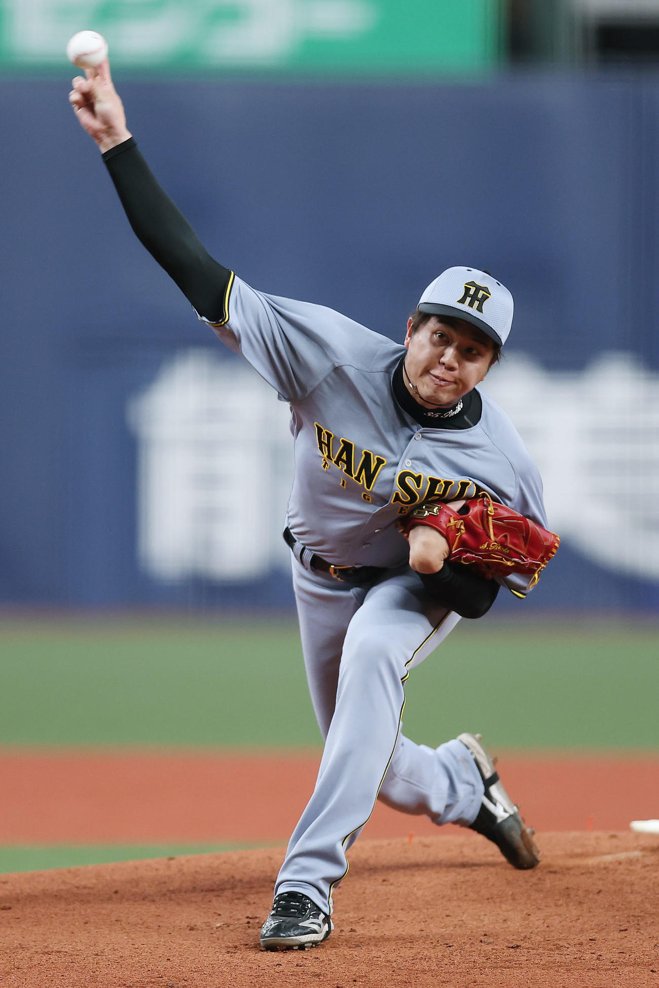 ウエスタン・リーグのオリックス戦で力投する阪神才木（撮影・前田充）