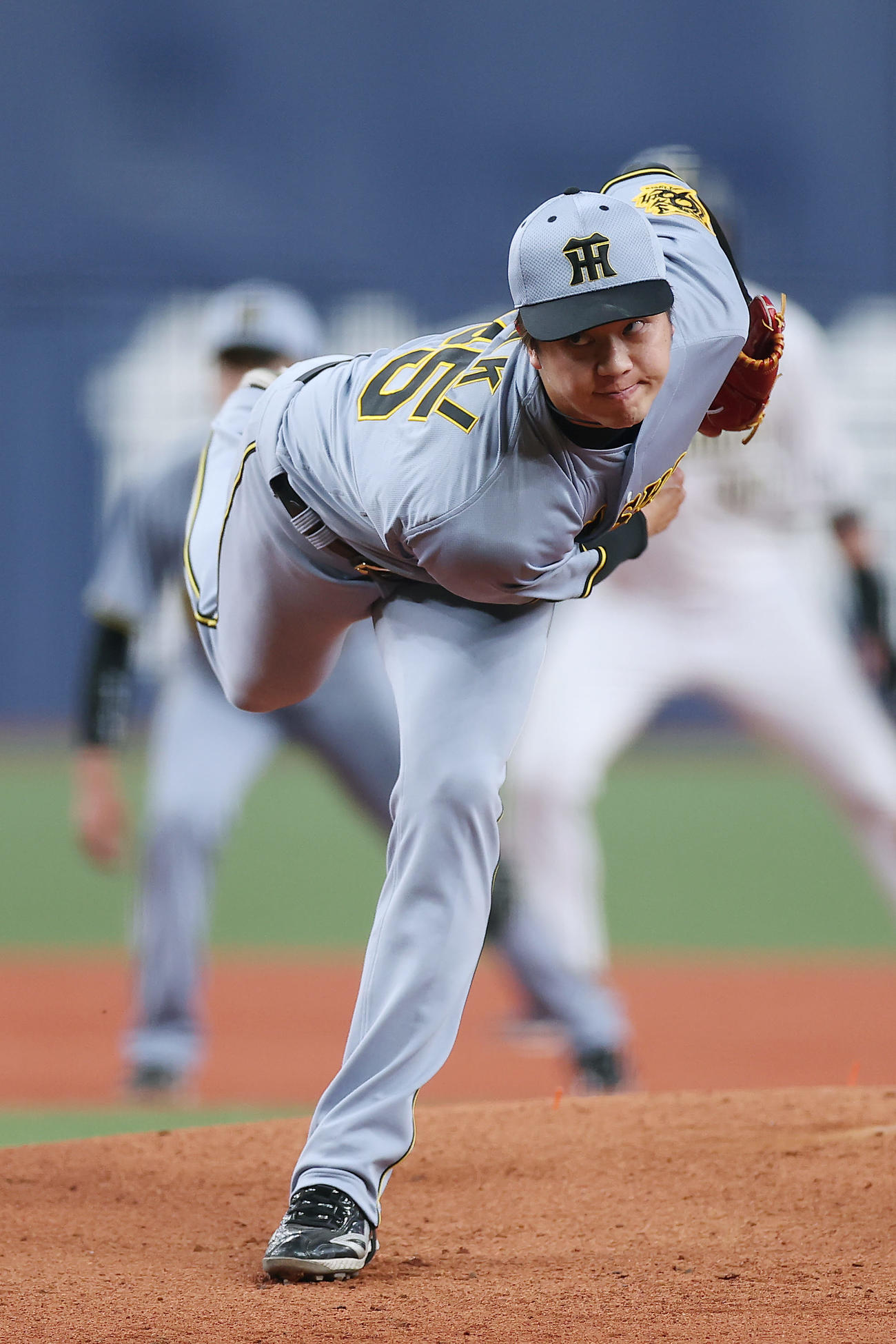 ウエスタン・リーグのオリックス戦で力投する阪神才木（撮影・前田充）