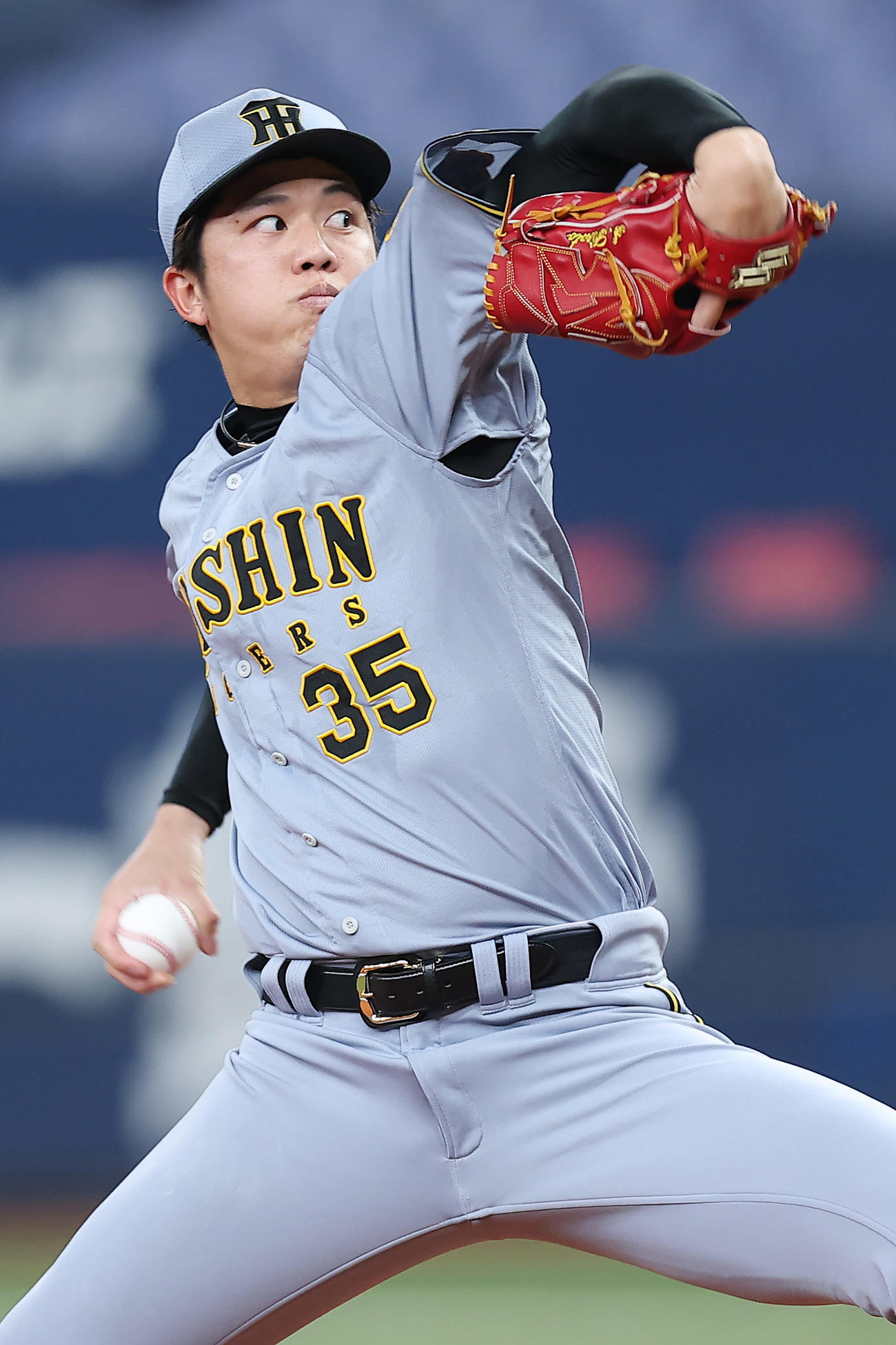 ウエスタン・リーグのオリックス戦で力投する阪神才木（撮影・前田充）