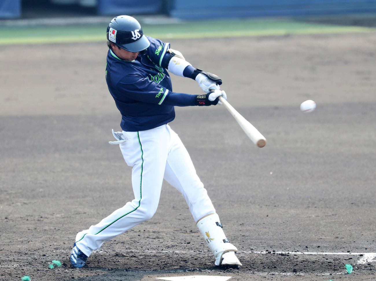 日本ハム対ヤクルト　3回表1死、ヤクルト山田は左越えソロ本塁打を放つ（撮影・鈴木正人）　