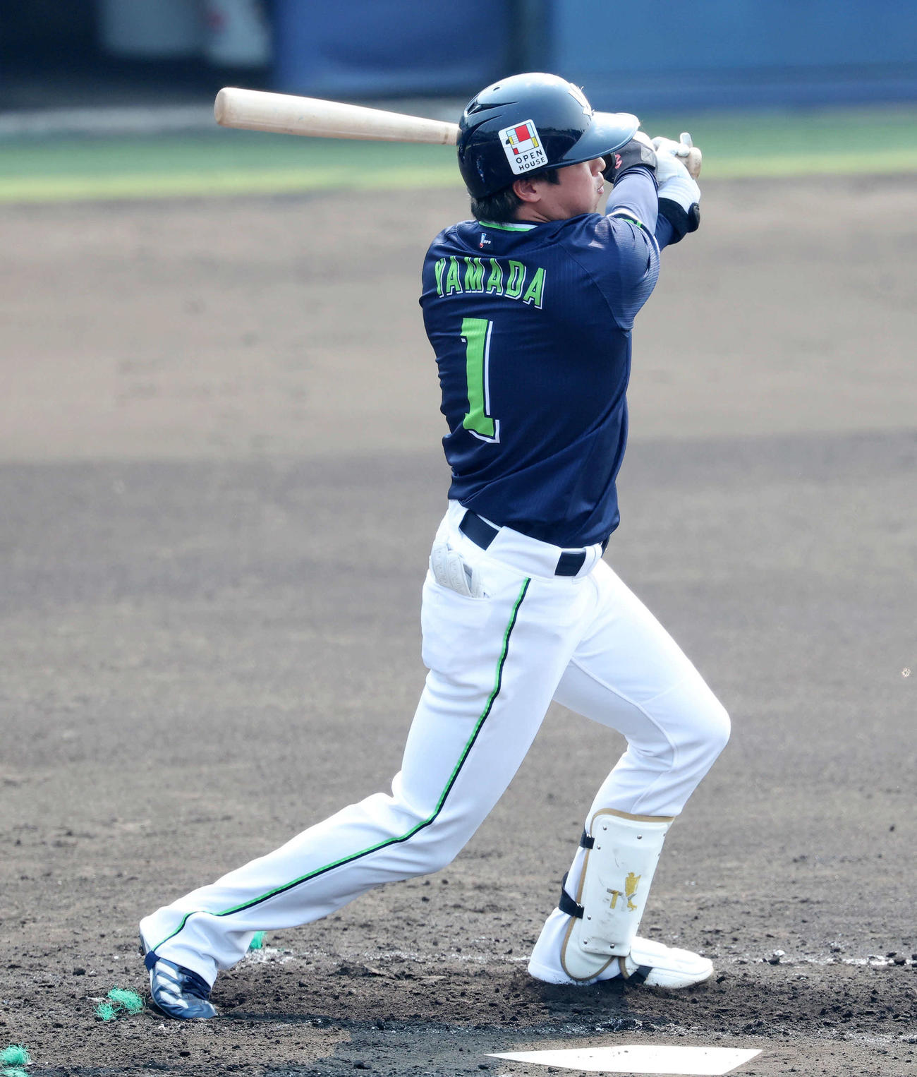 日本ハム対ヤクルト　3回表1死、ヤクルト山田は左越えソロ本塁打を放つ（撮影・鈴木正人）　