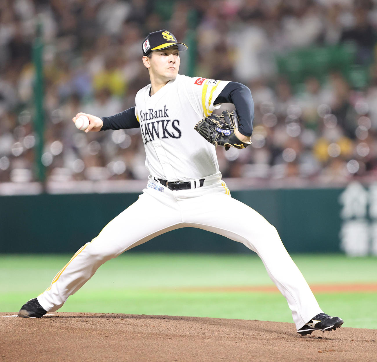 ソフトバンク対ロッテ　先発・有原（撮影・梅根麻紀）