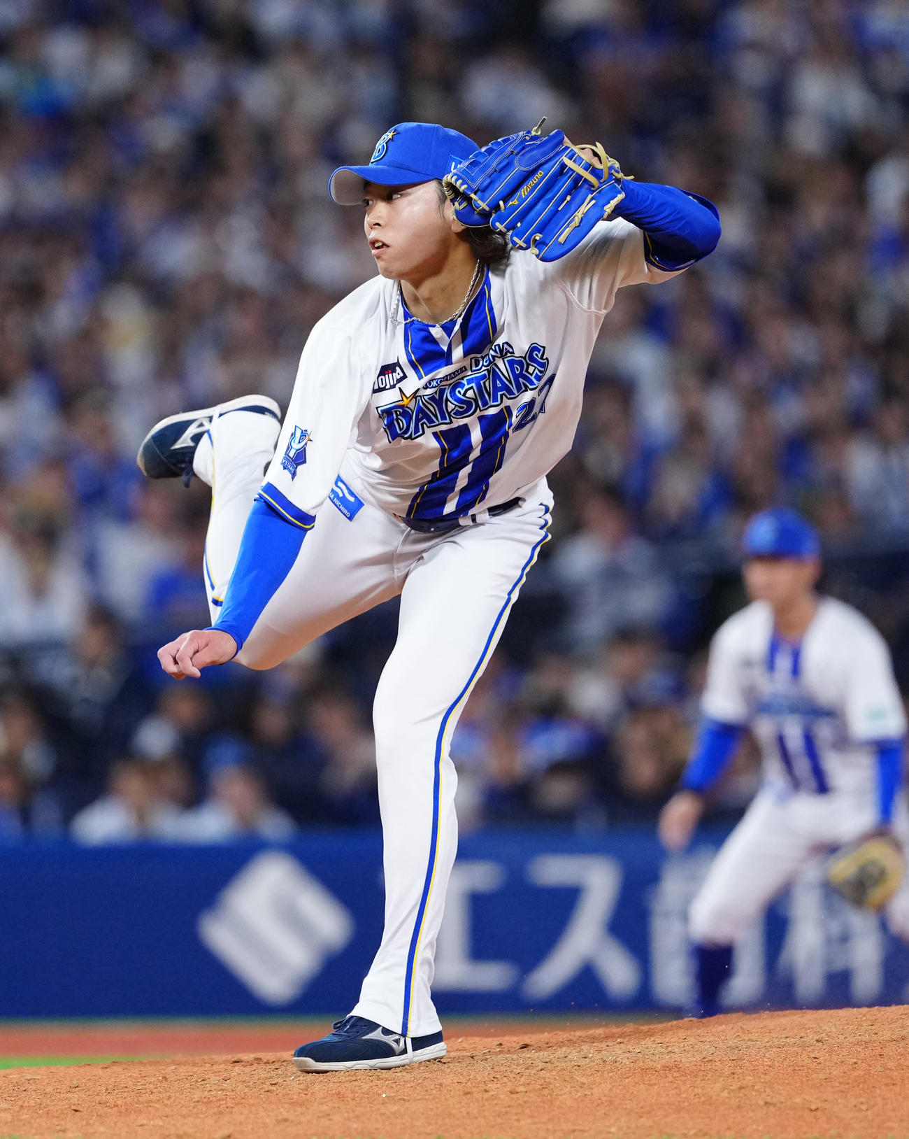 DeNA対中日　DeNA3番手の入江（撮影・江口和貴）