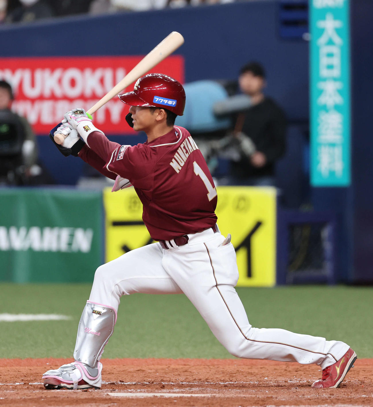 オリックス対楽天　9回表楽天1死三塁、宗山は右前打を放ち、プロ初安打と初打点をマーク（撮影・西尾就之）