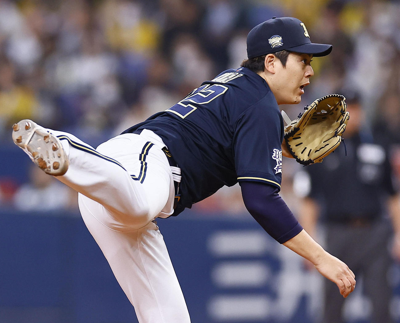 オリックス九里亜蓮（2025年3月22日撮影）