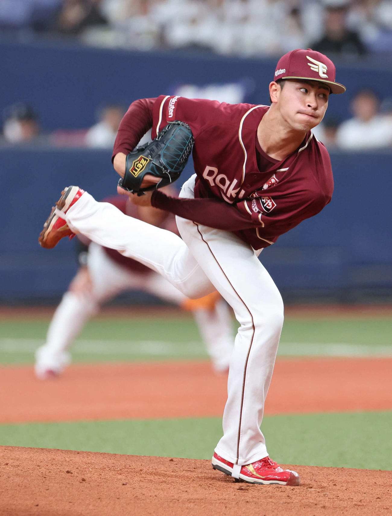 オリックス対楽天　楽天先発の古謝（撮影・西尾就之）