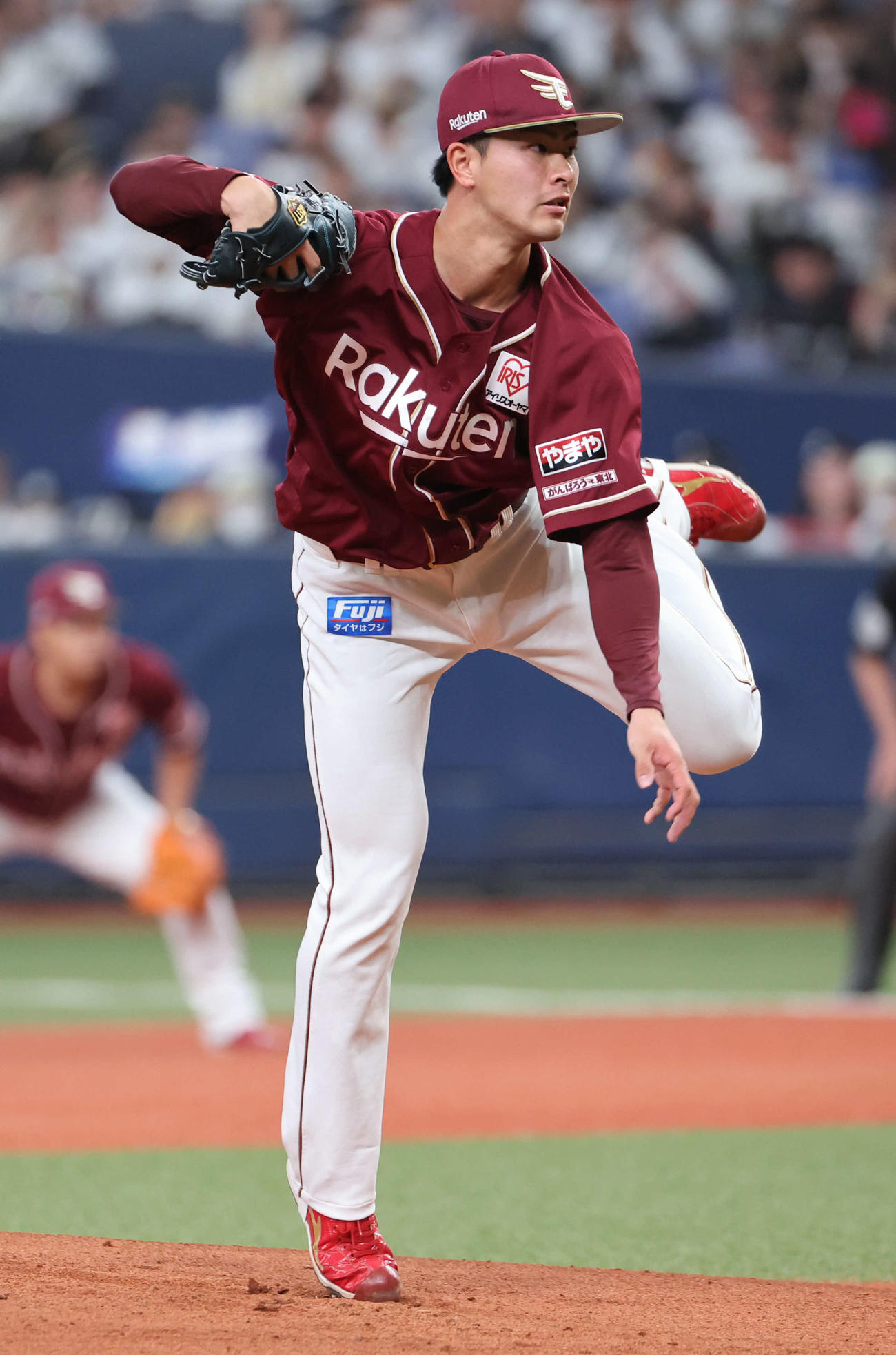 オリックス対楽天　楽天先発の古謝（撮影・西尾就之）