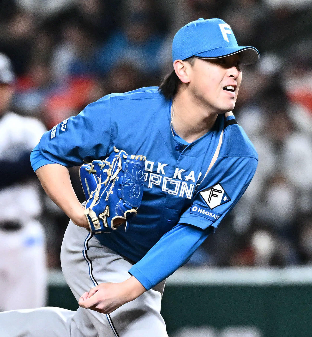 西武対日本ハム　日本ハム4番手の河野（撮影・滝沢徹郎）