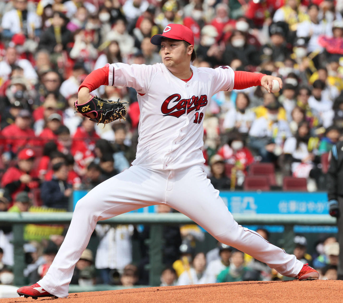 広島対阪神　広島先発の床田（撮影・加藤孝規）