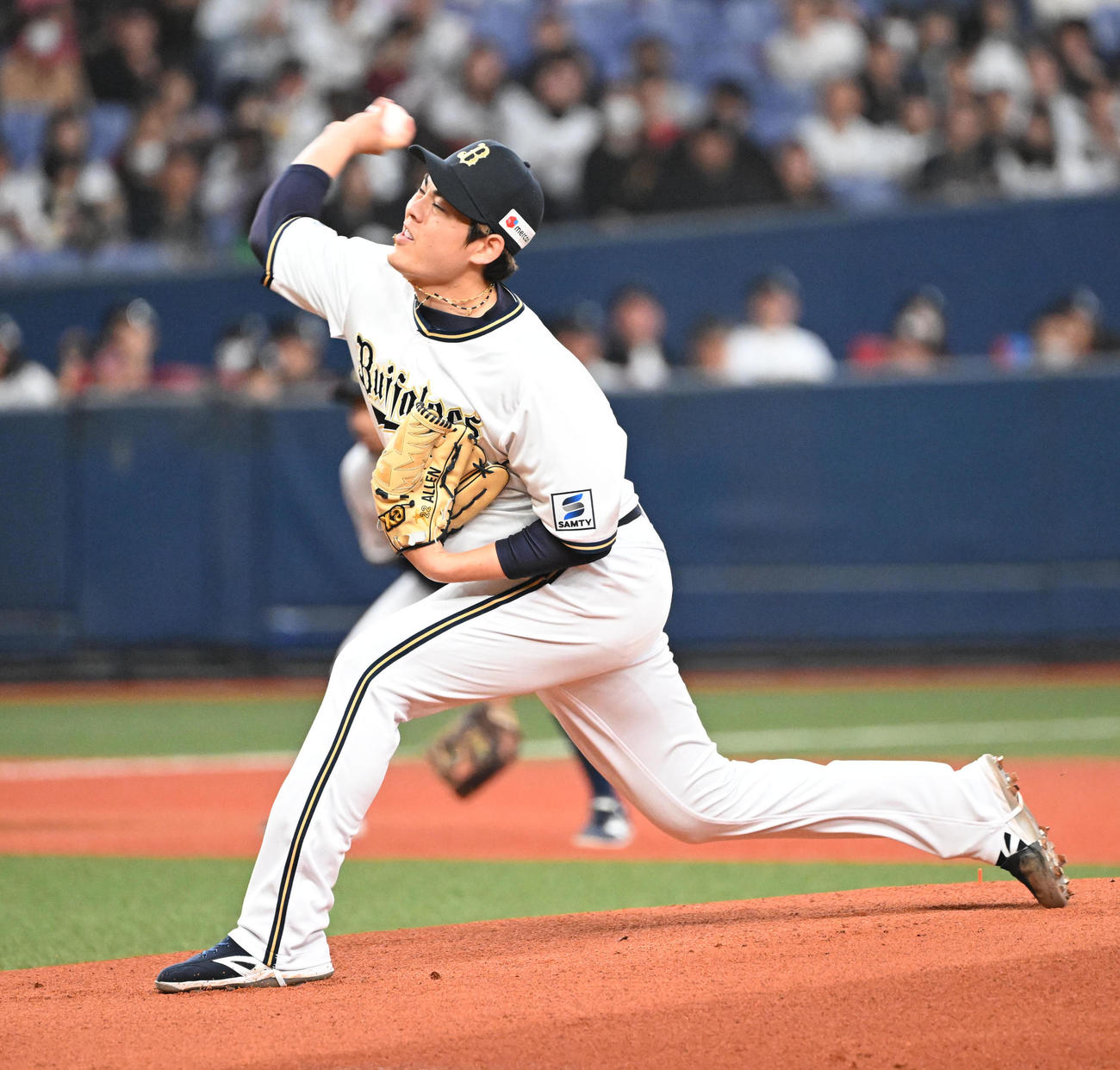 オリックス対楽天　先発するオリックス九里（撮影・和賀正仁）