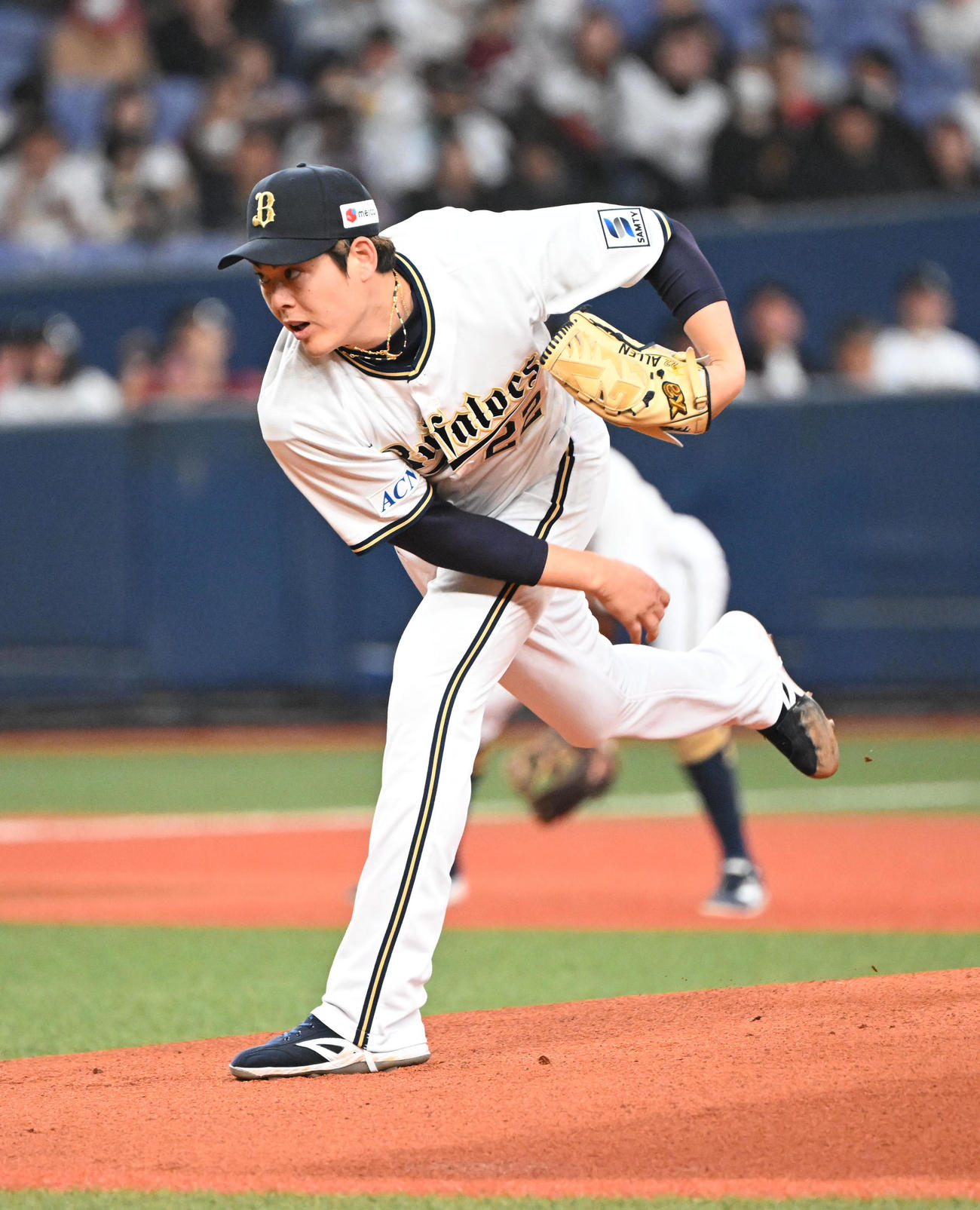 オリックス対楽天　先発するオリックス九里（撮影・和賀正仁）